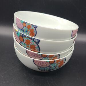 Japanese Set (4) Bowls Rice Soup Cereal Salad 6" Porcelain  Japan New